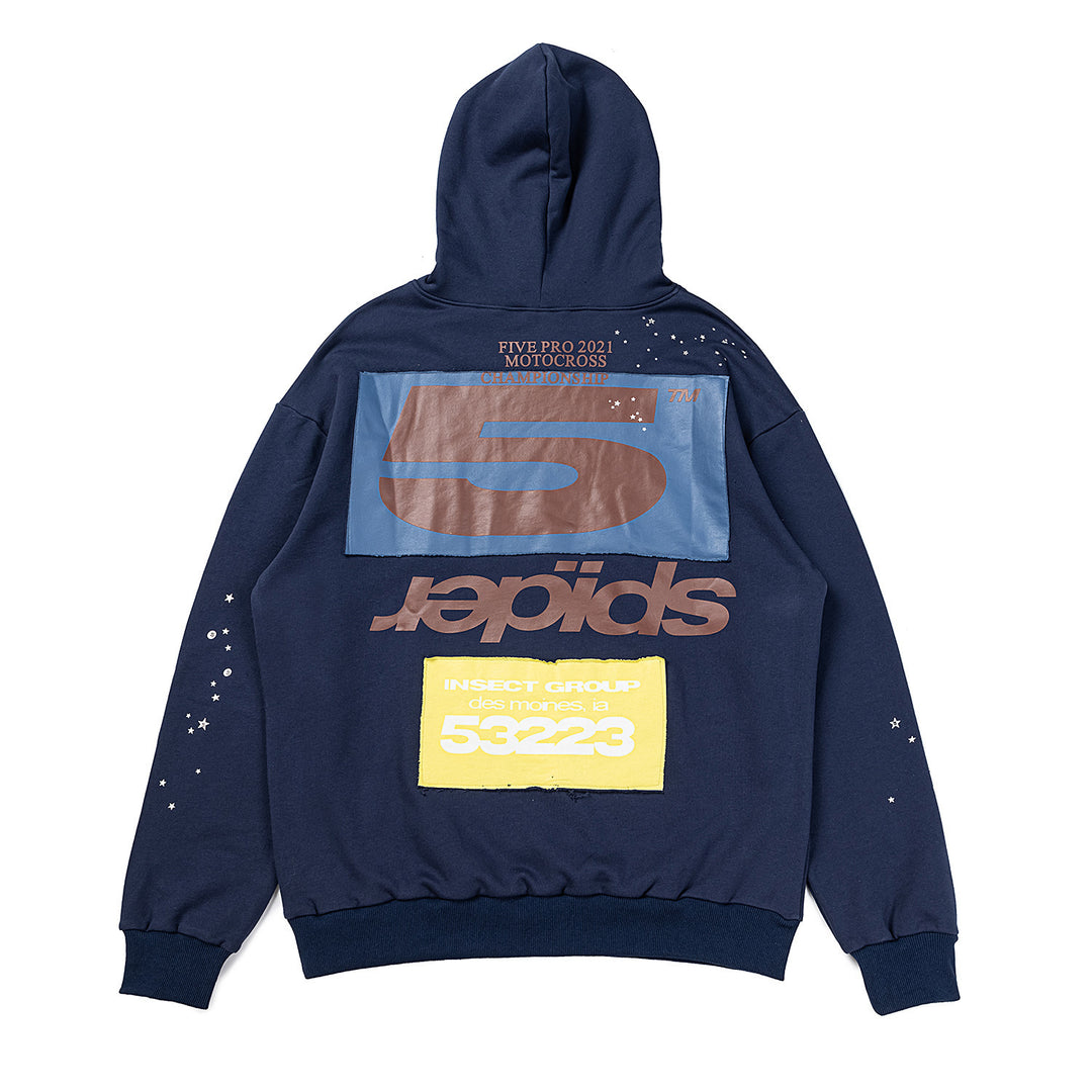 Y2K Sp5der Letter Print 555 Hoodie