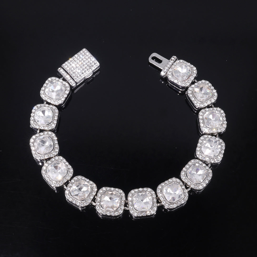 12mm flip-top rhinestone-encrusted candy chain necklace