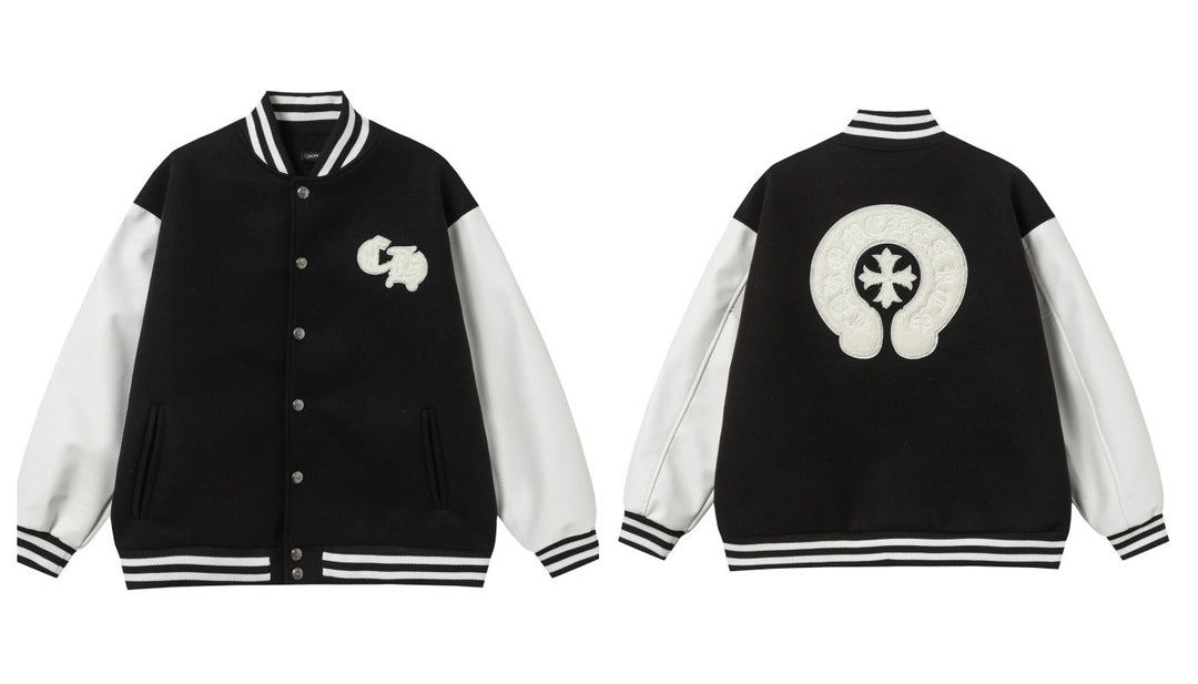 Chrome Hearts Cross Patch Embroidery Baseball Jacket