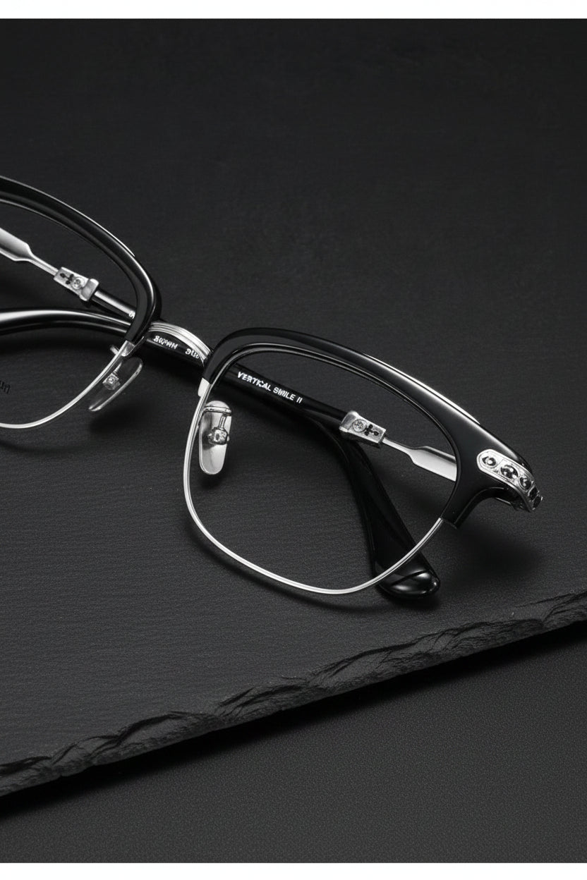 Trendy eyebrow pure titanium eyeglass frame