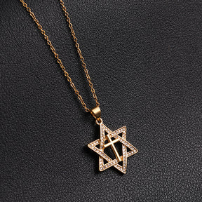 star of david necklace cross diamond necklace