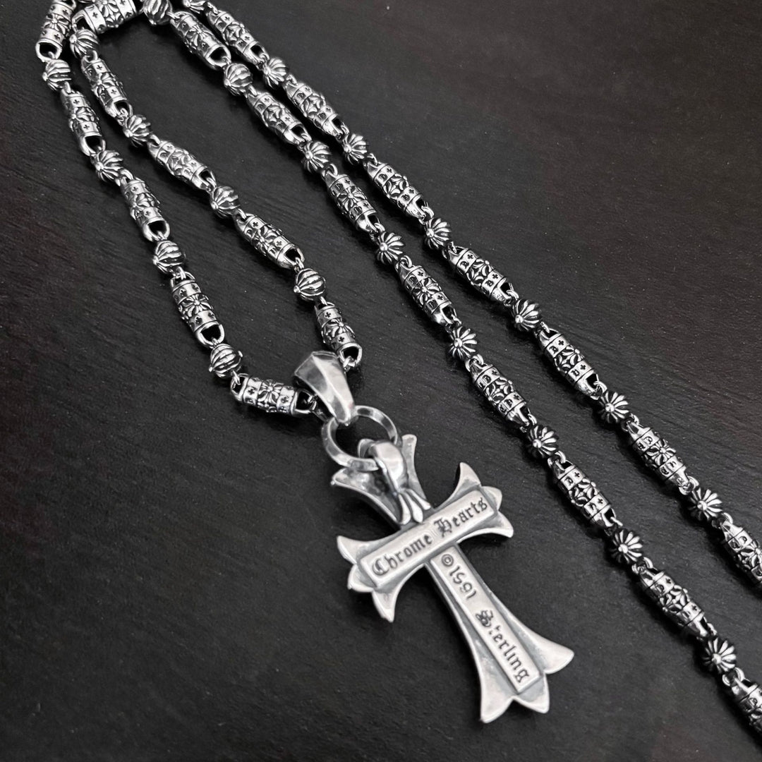 chromen harten kruis anker dominante ketting