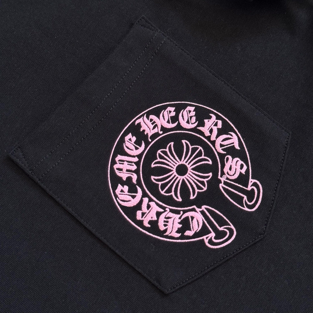 Chrome Hearts Pink Horseshoe Print Short-Sleeve T-Shirt