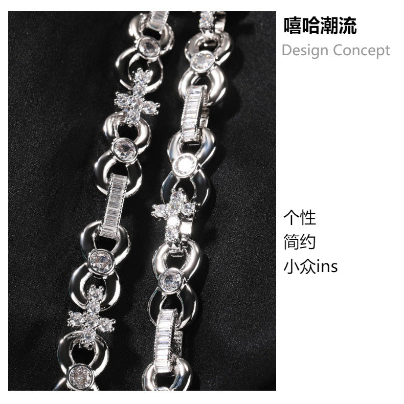 12mm Infinity Cross Necklace with Spring Clasp