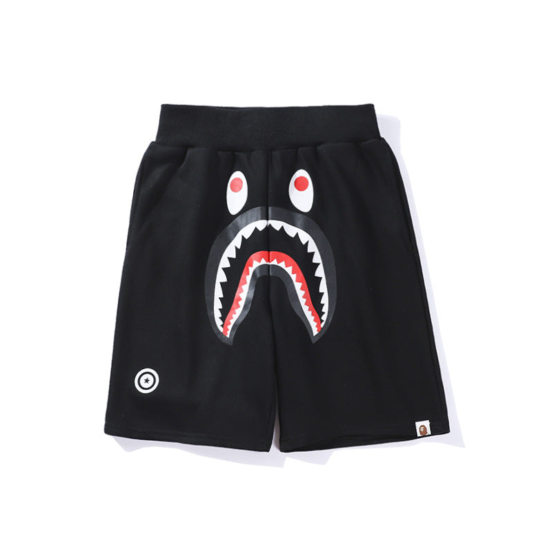 BAPE camouflage letter shark shorts five-point casual pants