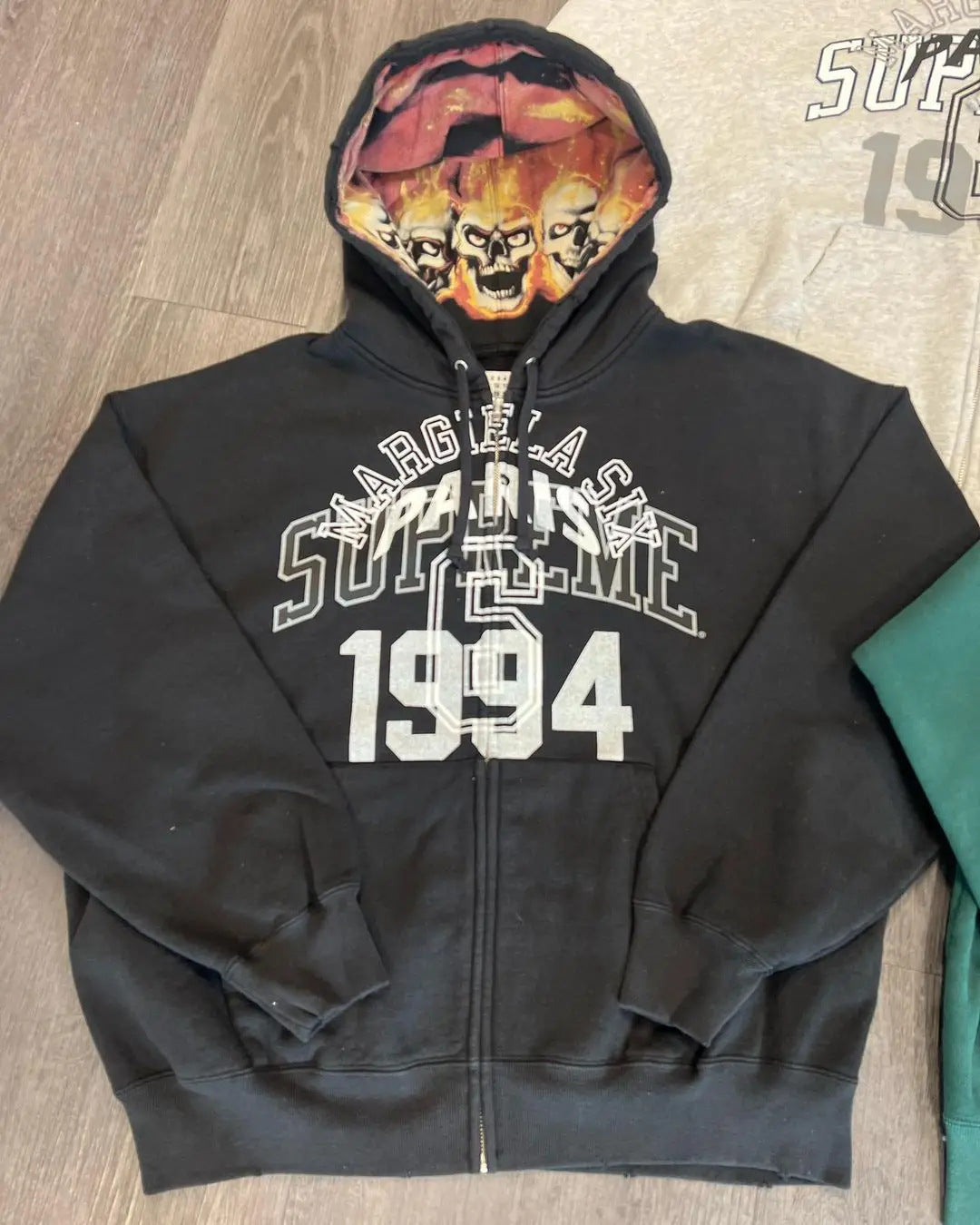 Y2K 1994 English Print Zipper Hoodie