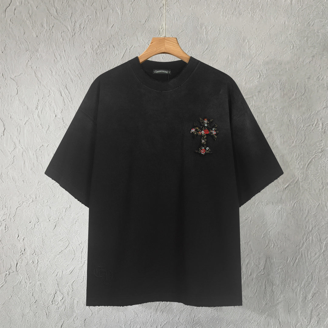 Chrome Hearts Flowers Filled with Crosses T-Shirt