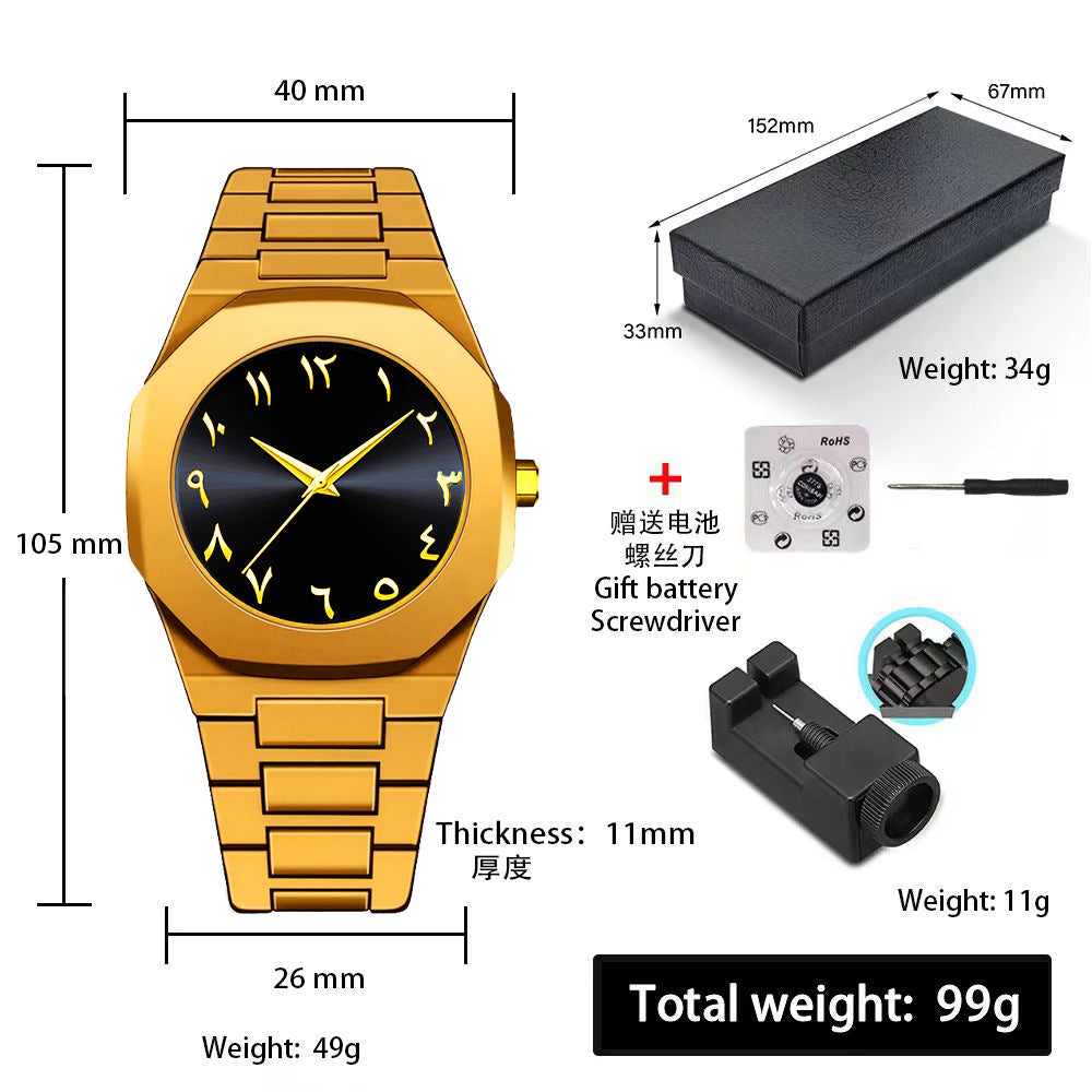 Sports-Style Waterproof Plastic Watch with Arabic Numerals