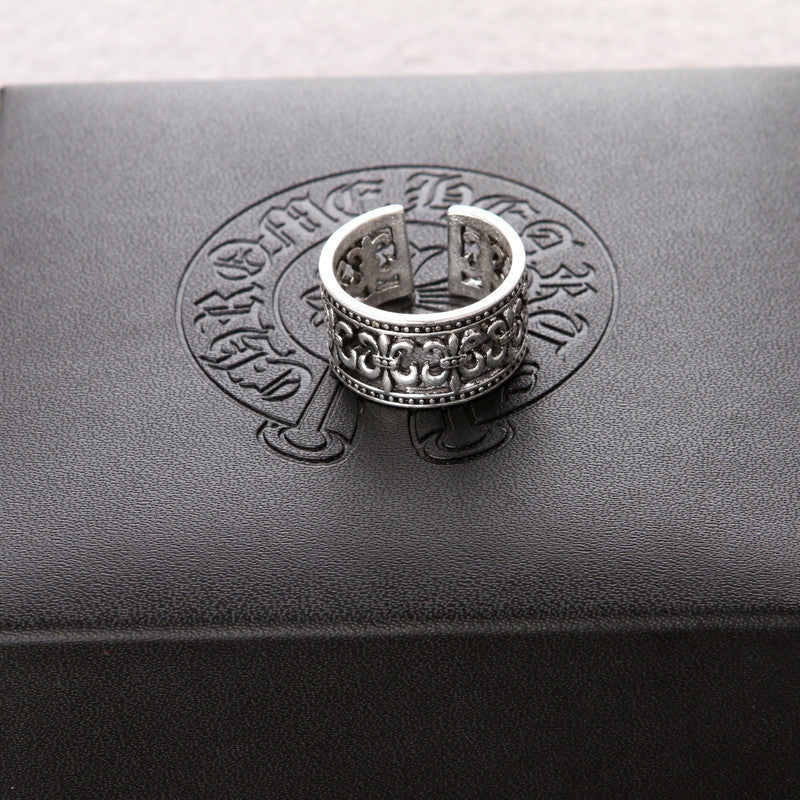 chrome hearts crusader flower anchor open ring