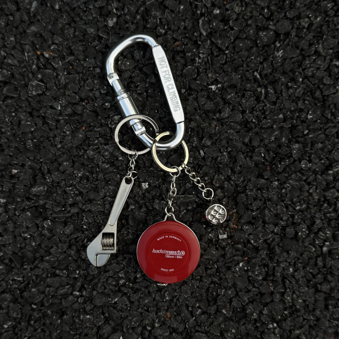 Wrench dice measuring tape keychain