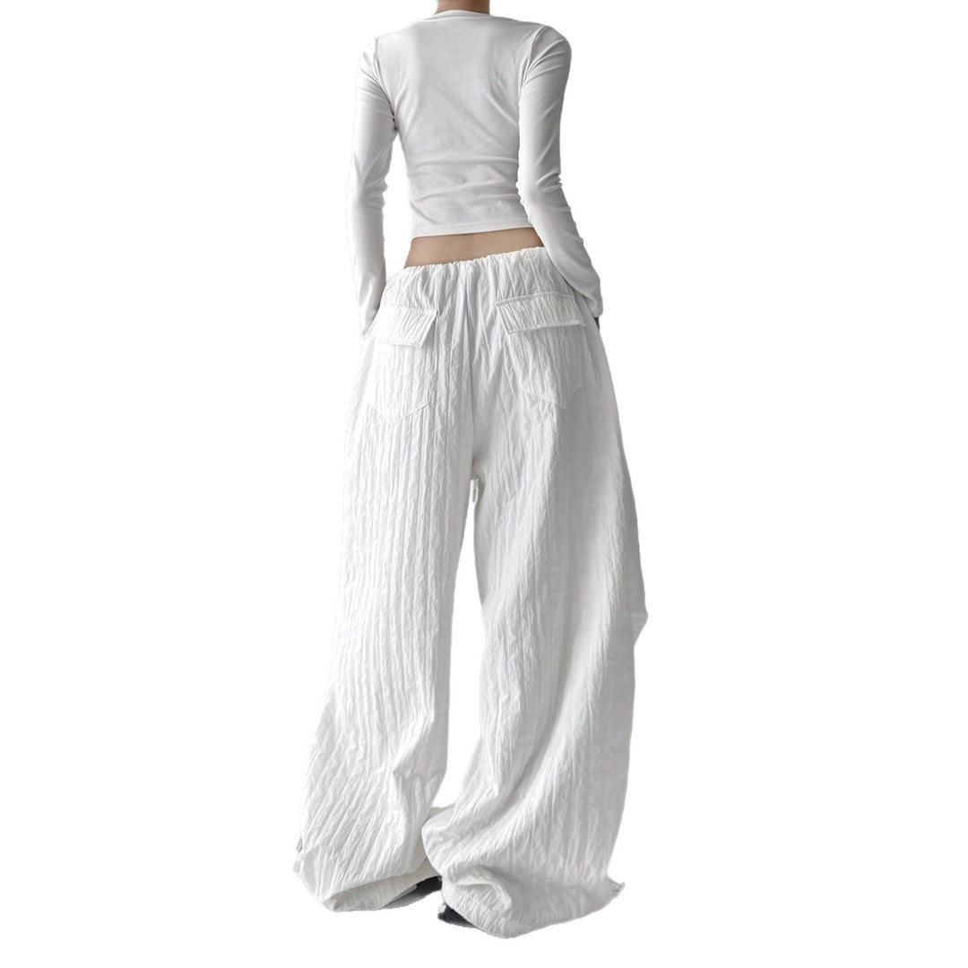 "Hot Girl" Style Quick-Drying, Textured, High-Waisted Cargo Pants