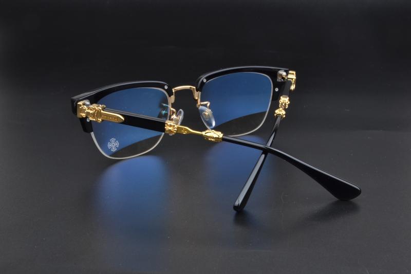 Chrome Hearts sword themed literary semi rimmed glasses