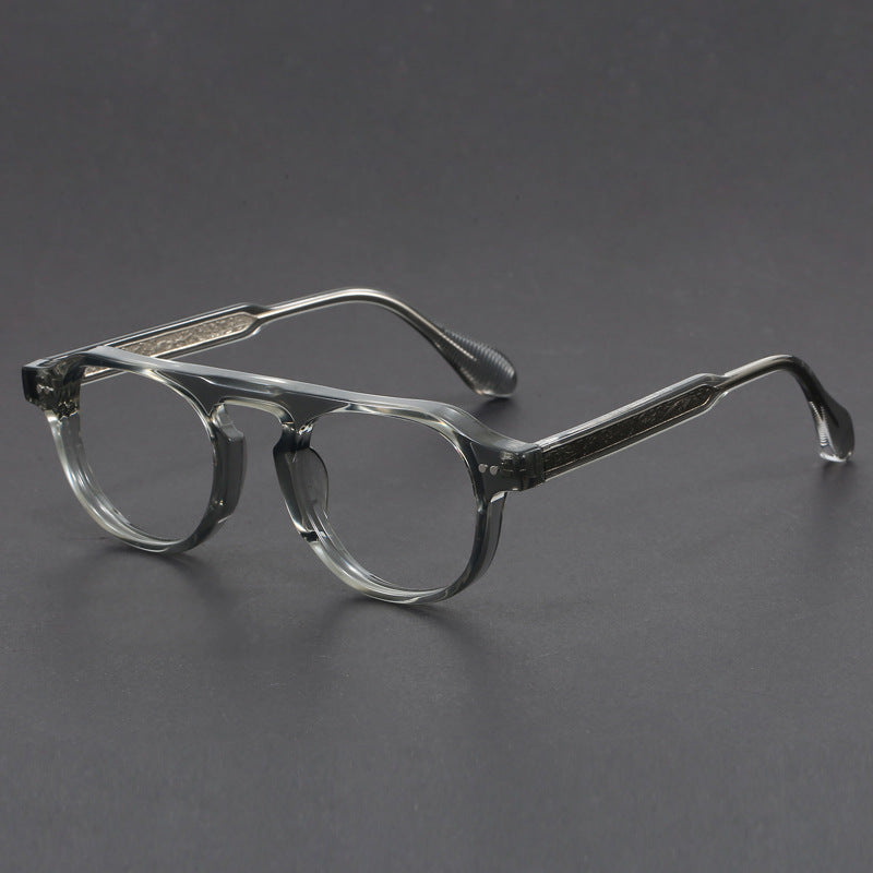 Hand-Carved Retro Aviator Eyeglass Frames