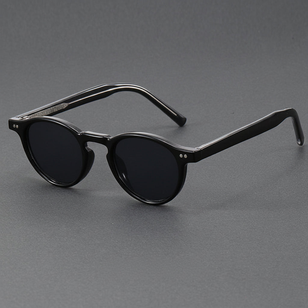 Small Round Frame Retro Acetate Sunglasses