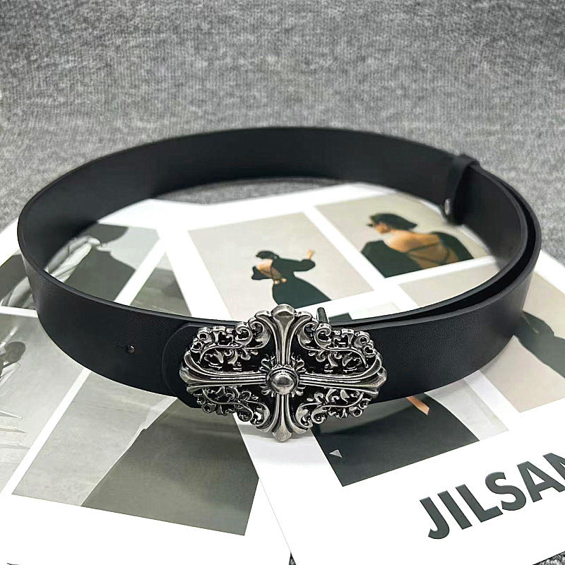 Chrome Hearts Cross Buckle Embossed Belt