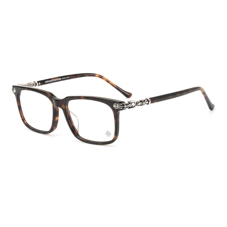 Chrome Hearts square frame thick rim glasses for big faces
