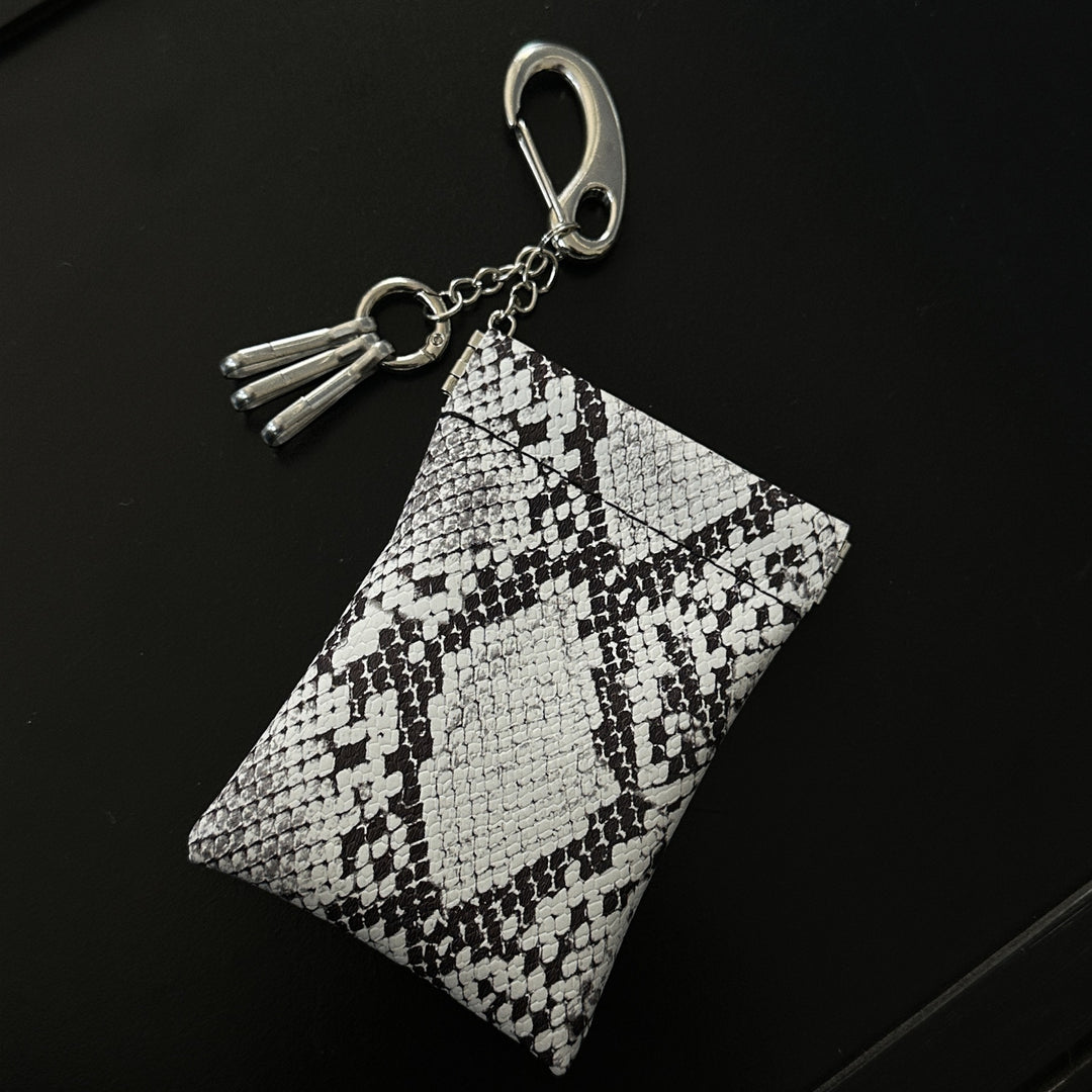 White Python Waist Coin Purse, Card Holder, Keychain