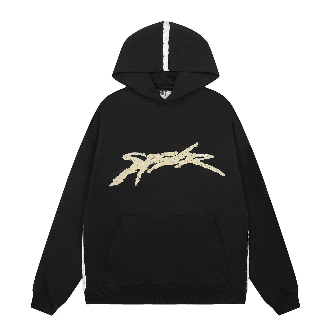 Sp5der patterned beaded 555555 hoodie and trousers