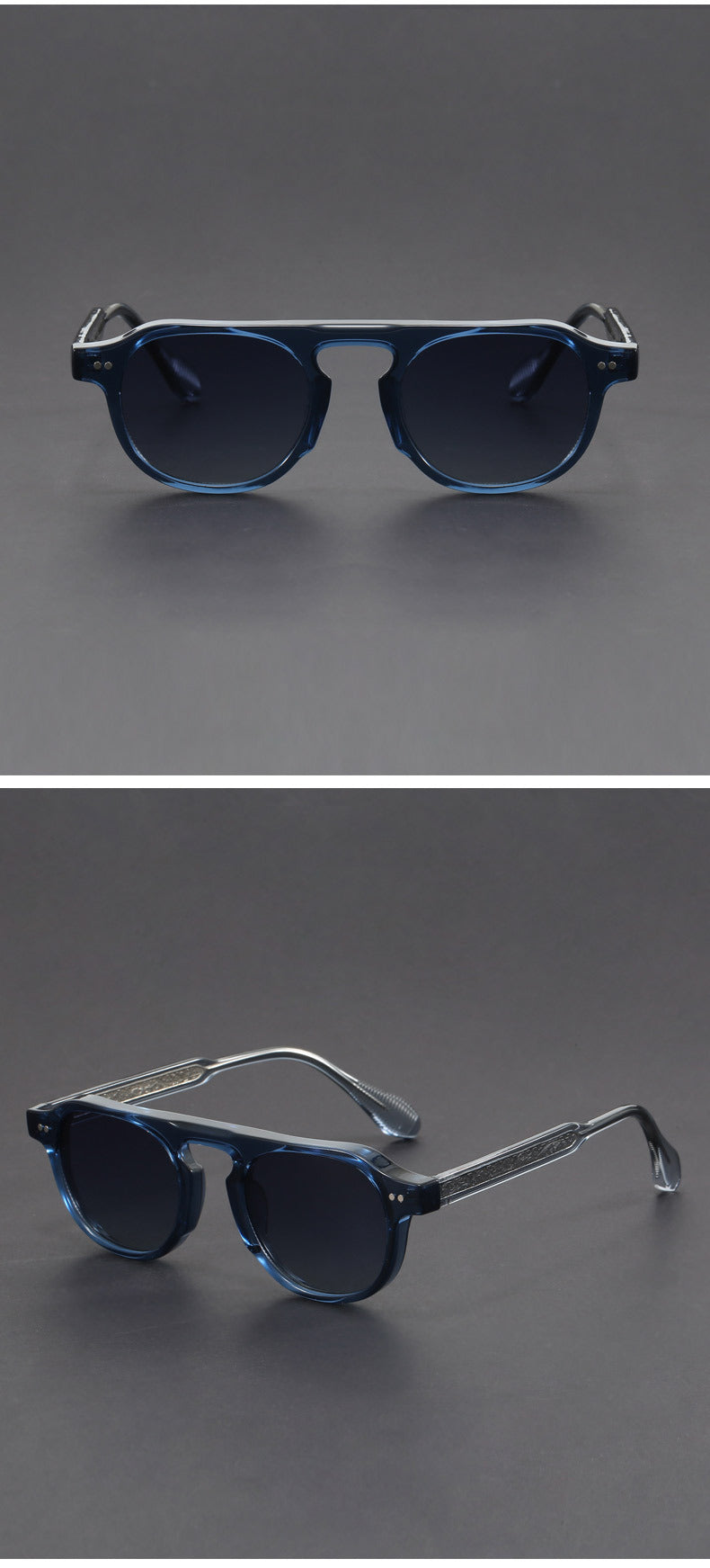 Retro round aviator sunglasses