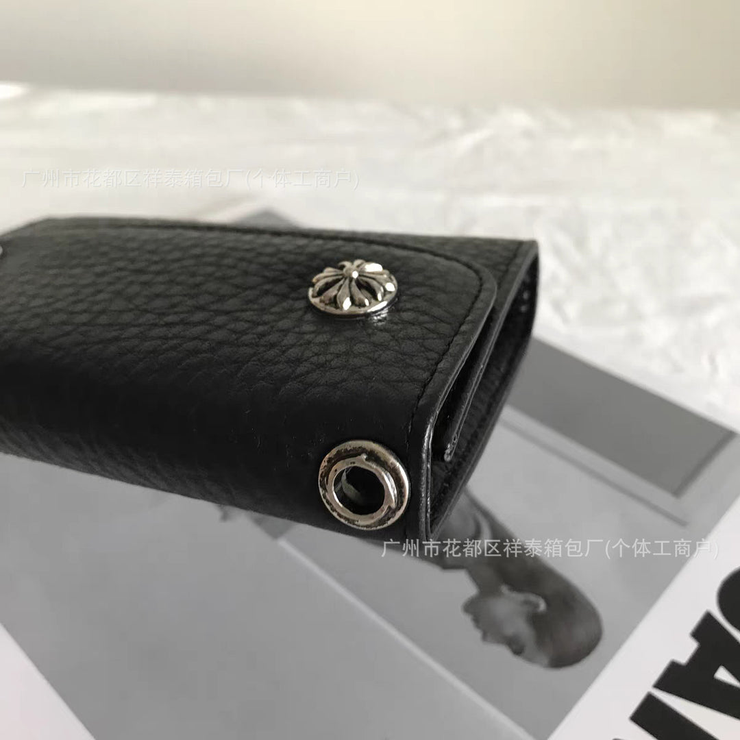 Chrome Hearts snap closure multi-functional clutch wallet