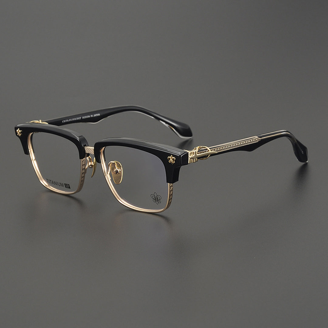 Chrome Hearts Style Business Semi Rimless Eyeglasses