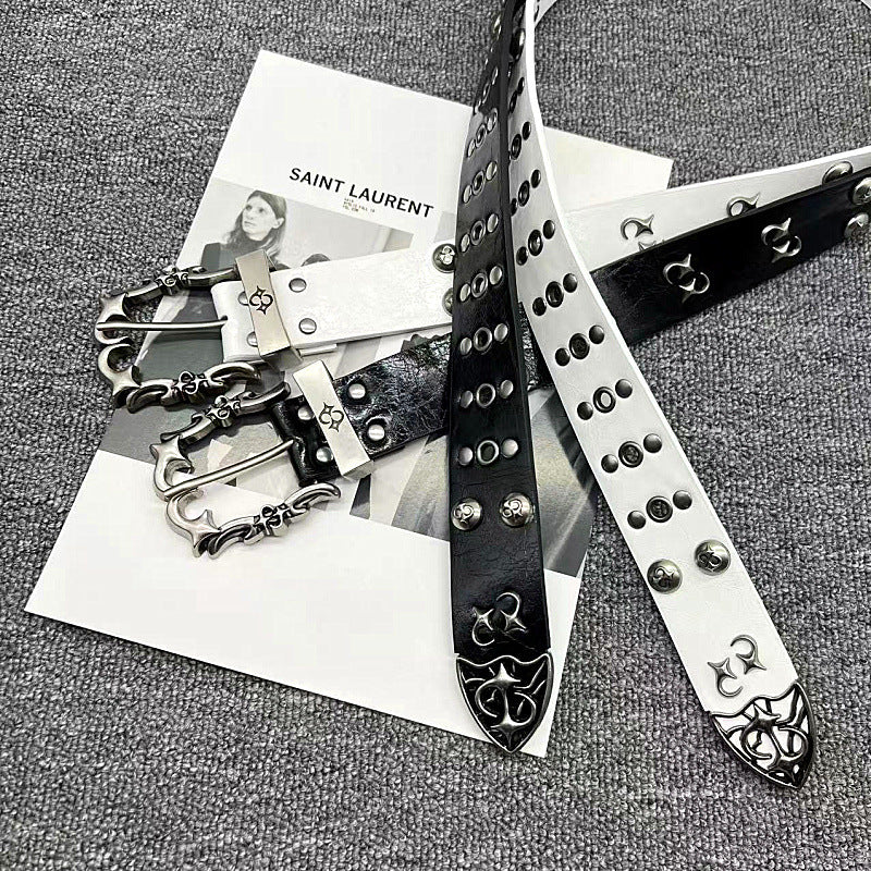 Trendy and stylish pin buckle studded belt