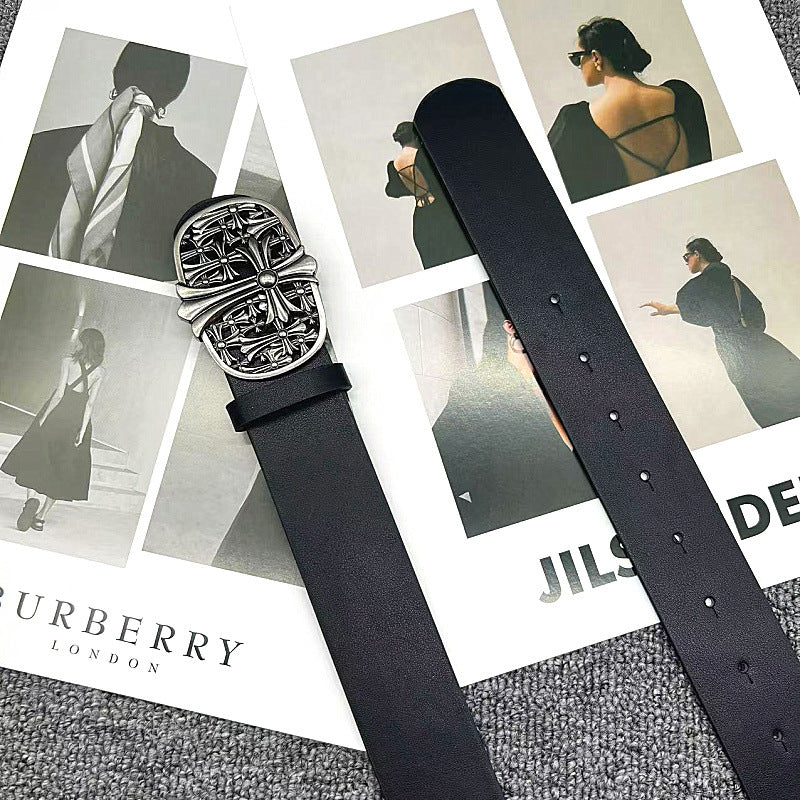 Chrome Hearts Cross Buckle Embossed Belt