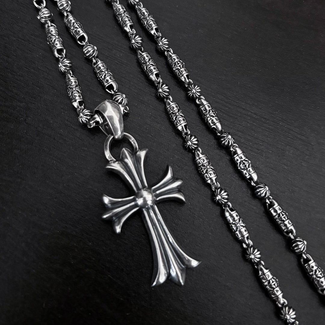 chromen harten kruis anker dominante ketting