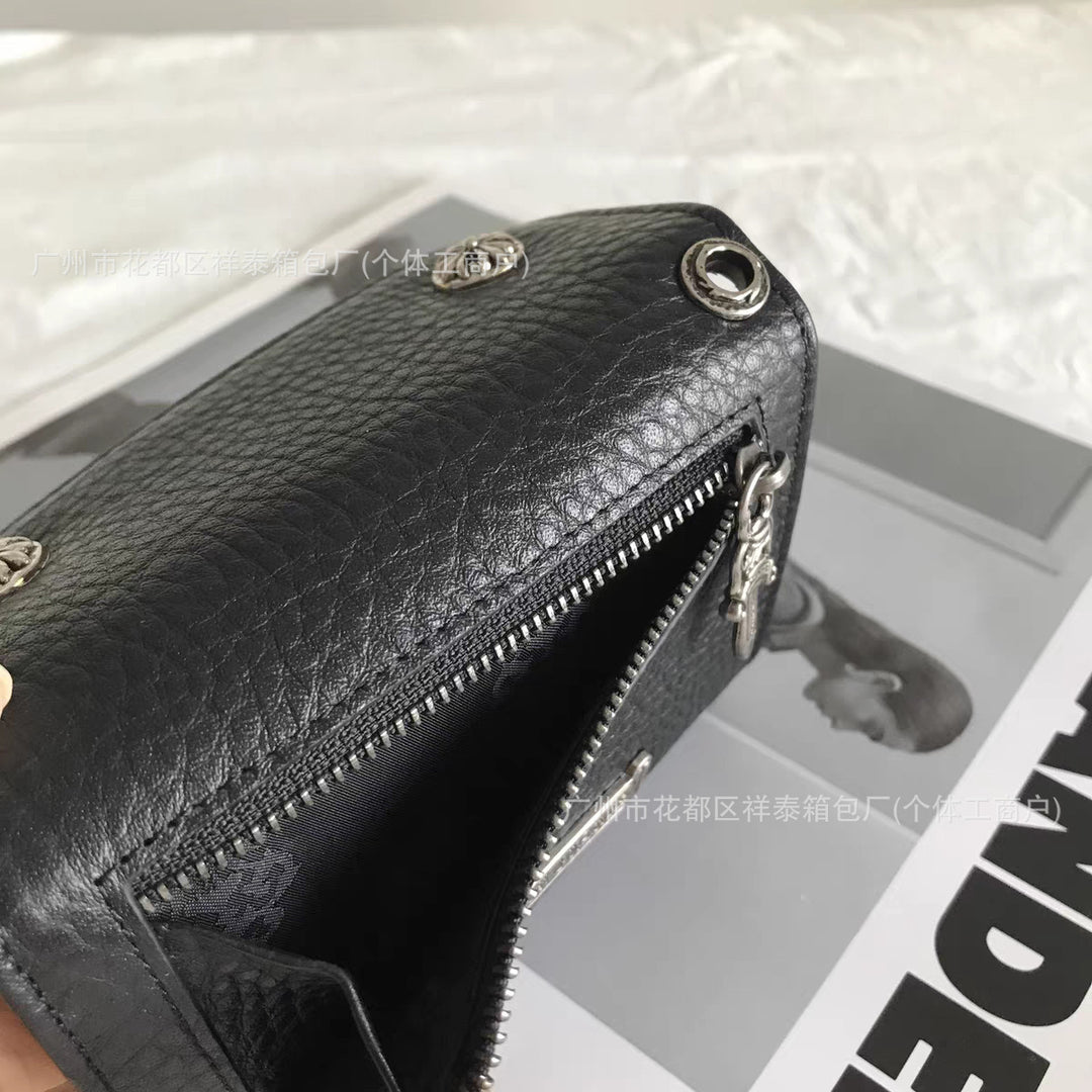 Chrome Hearts snap closure multi-functional clutch wallet