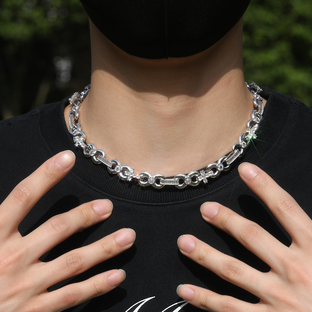 12mm Infinity Cross Necklace with Spring Clasp