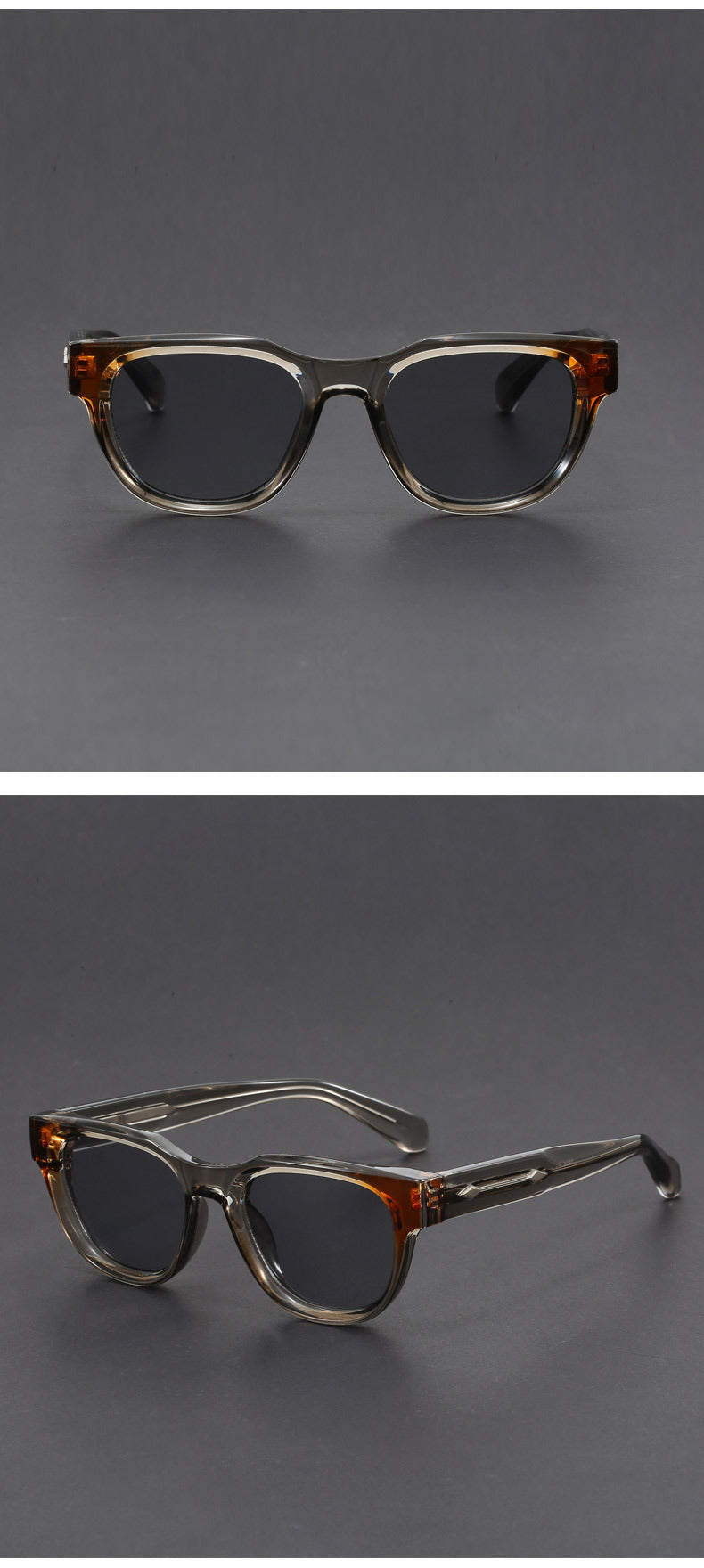 Small square propionate pin inserted sunglasses