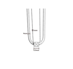 Silver Dice Double Chain Necklace