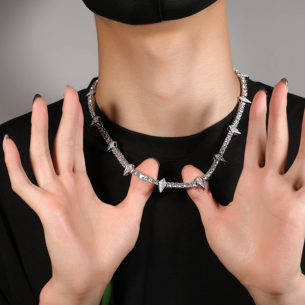 Glow-in-the-Dark Rhinestone Black Panther Necklace
