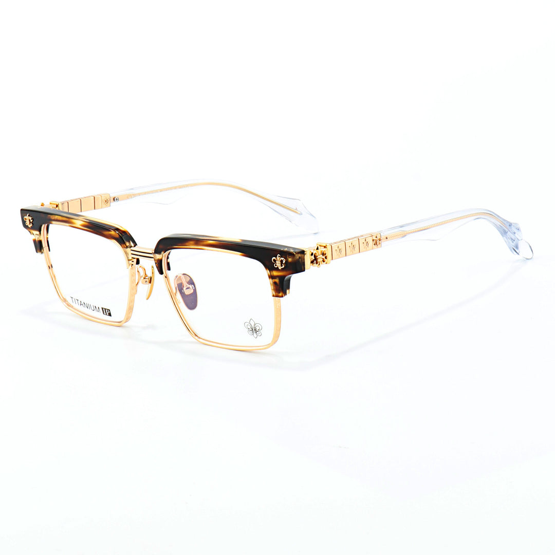 Chrome Hearts half-rimmed accordion temple glasses