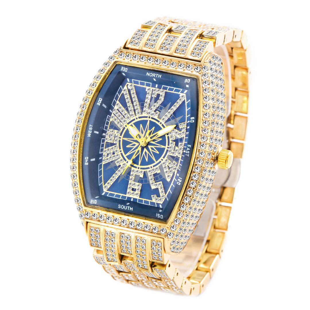 Full Diamond Dial with Tonneau-Shaped Dial