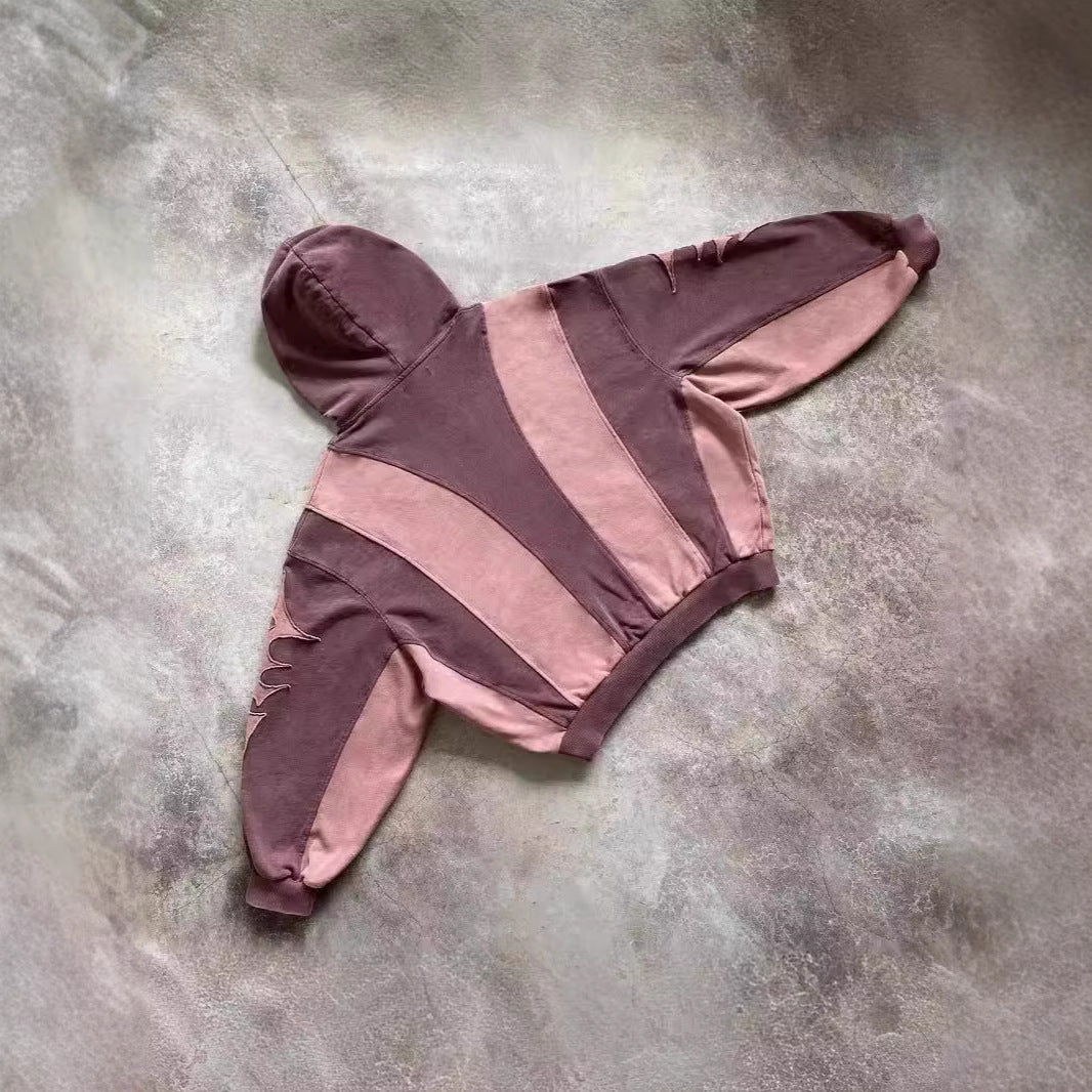 Y2K Star Pattern Patchwork Hoodie
