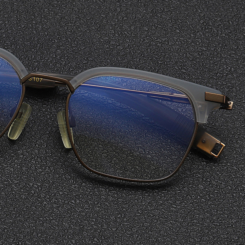Retro Large Face Square Frame Eyebrow Frame Glasses
