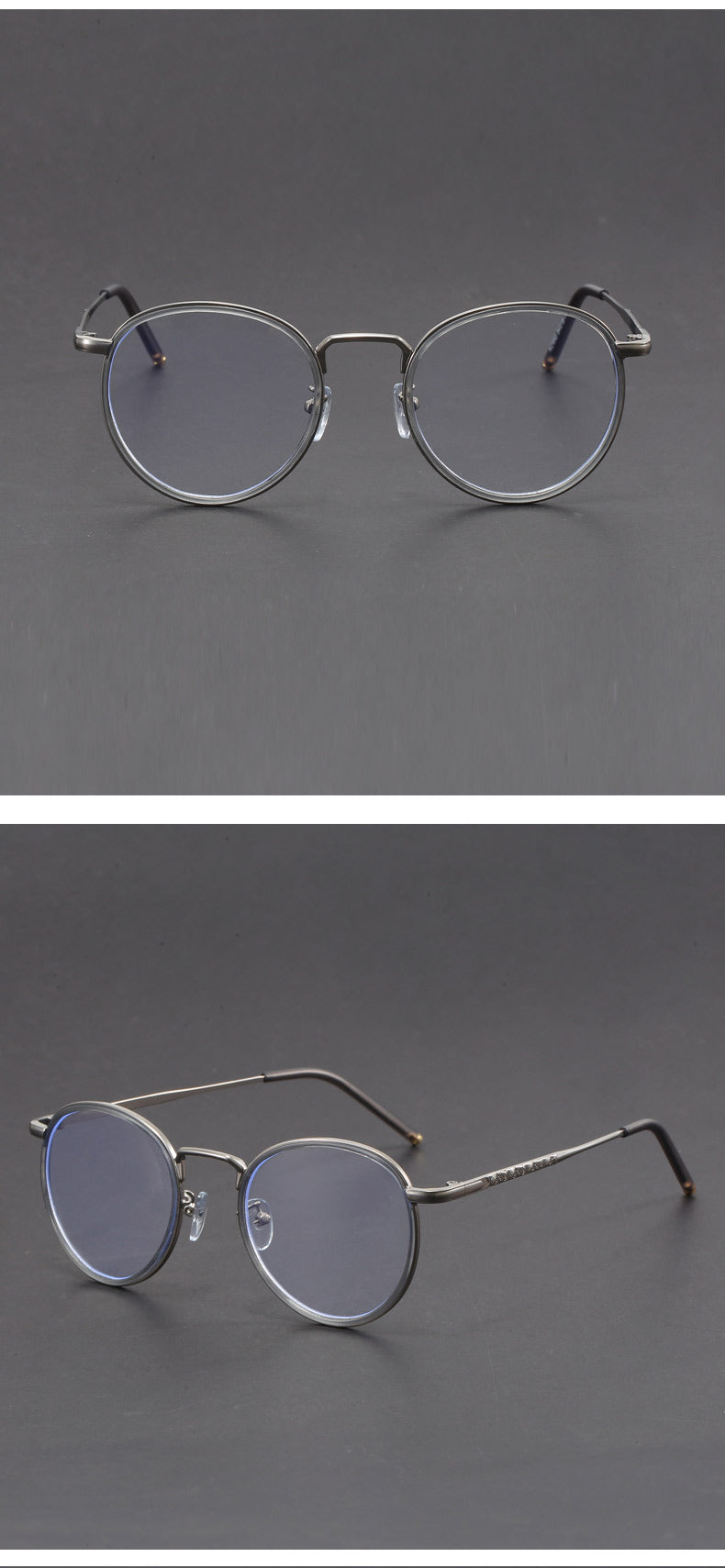 Irregular vintage round face slimming glasses