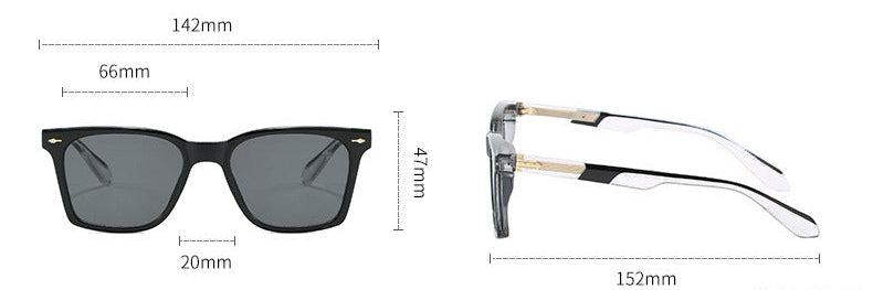 Retro luxury square polarized sunglasses