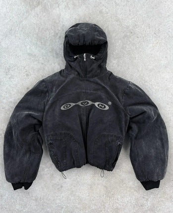 Face-covering Zipper Hoodie, DVN Jacket