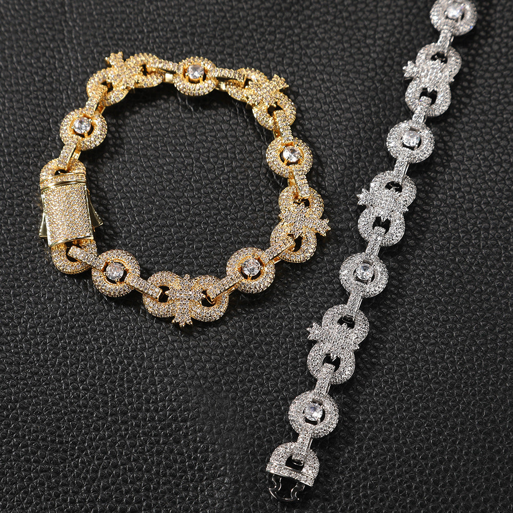 Hip-hop copper necklace with 12mm infinity symbol
