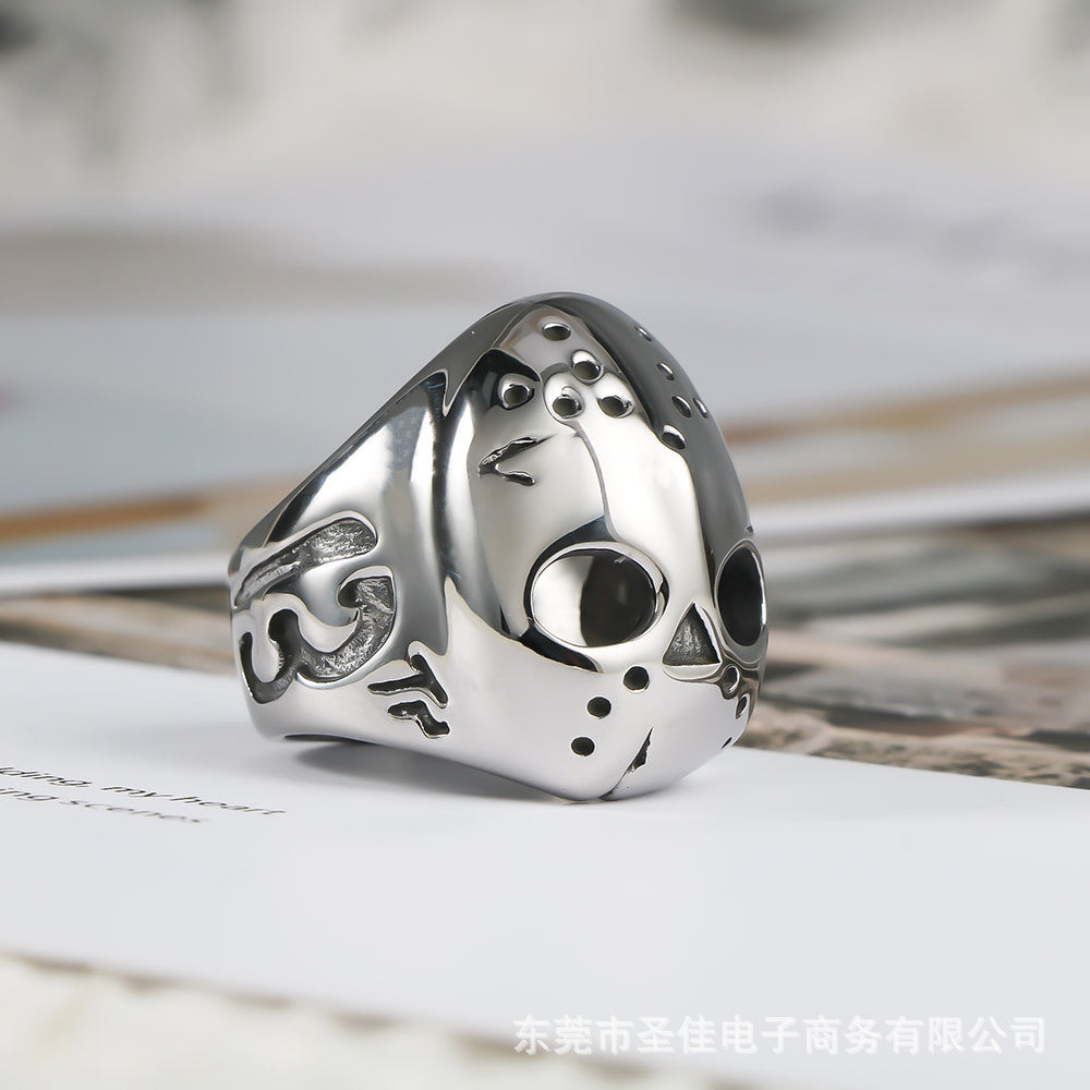 Faceless Punk Skull Titanium Steel Ring