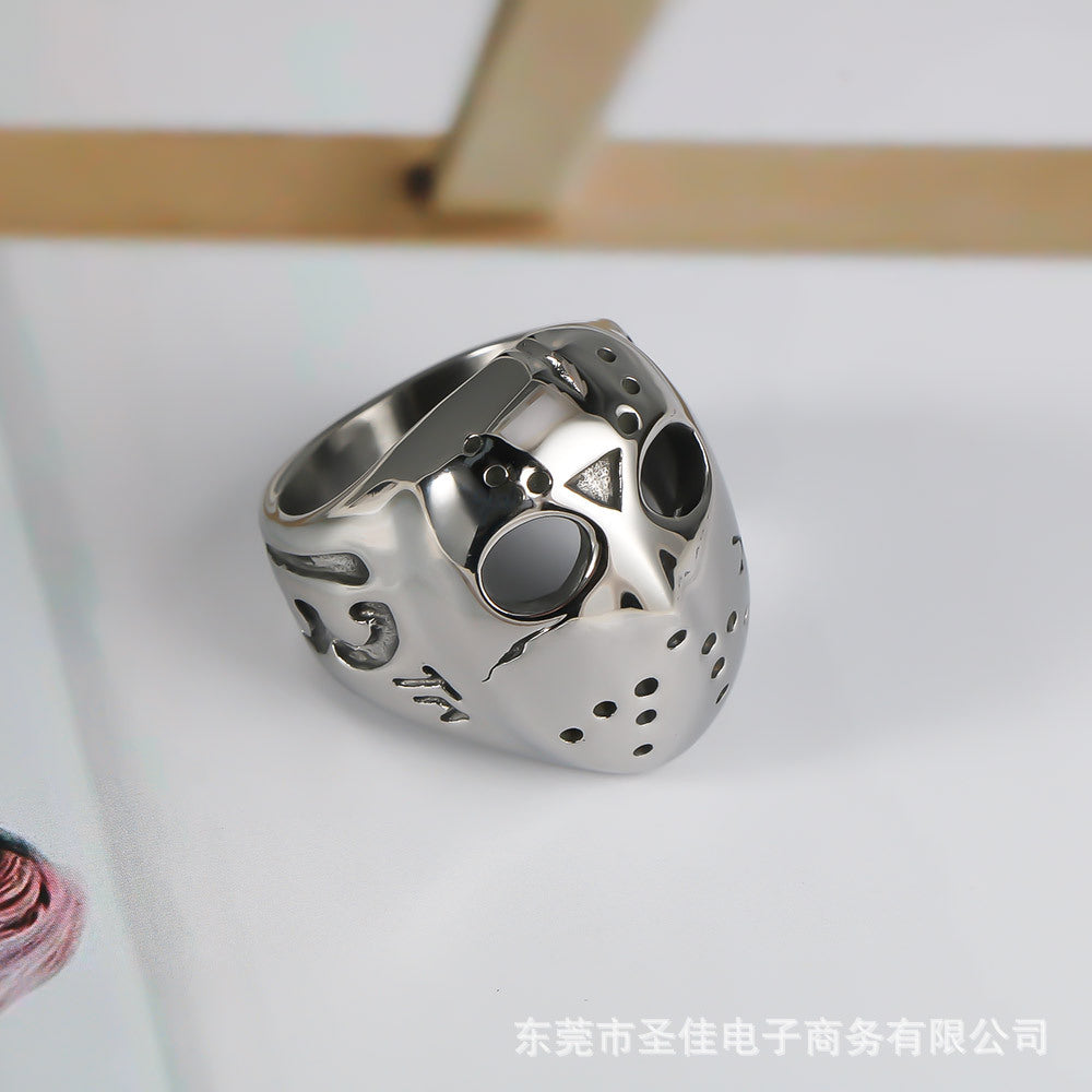 Faceless Punk Skull Titanium Steel Ring