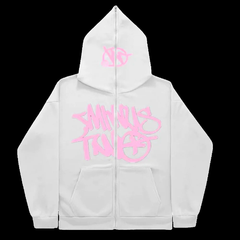 High Street Hip Hoo Printed Zipper Hoodie