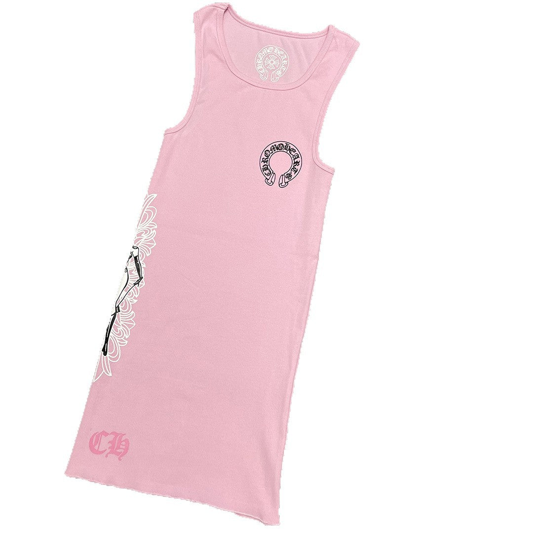 Chrome Hearts Manga Girl Print Vest Dress
