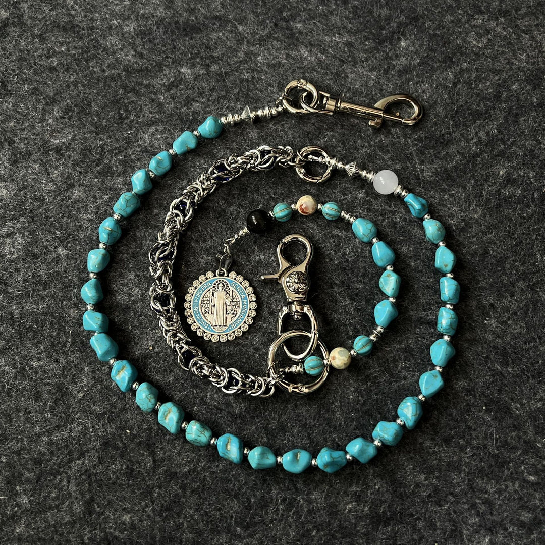 Blue Dragon Bone Beaded Jeans Waist Chain