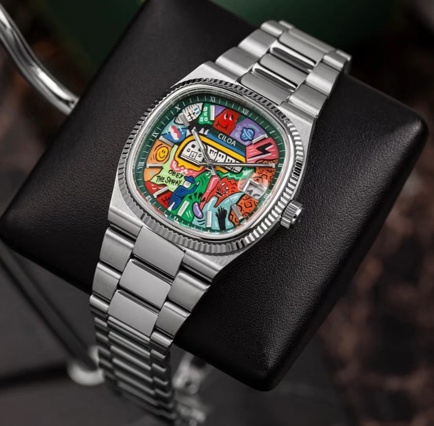 Graffiti Square Men's Watch