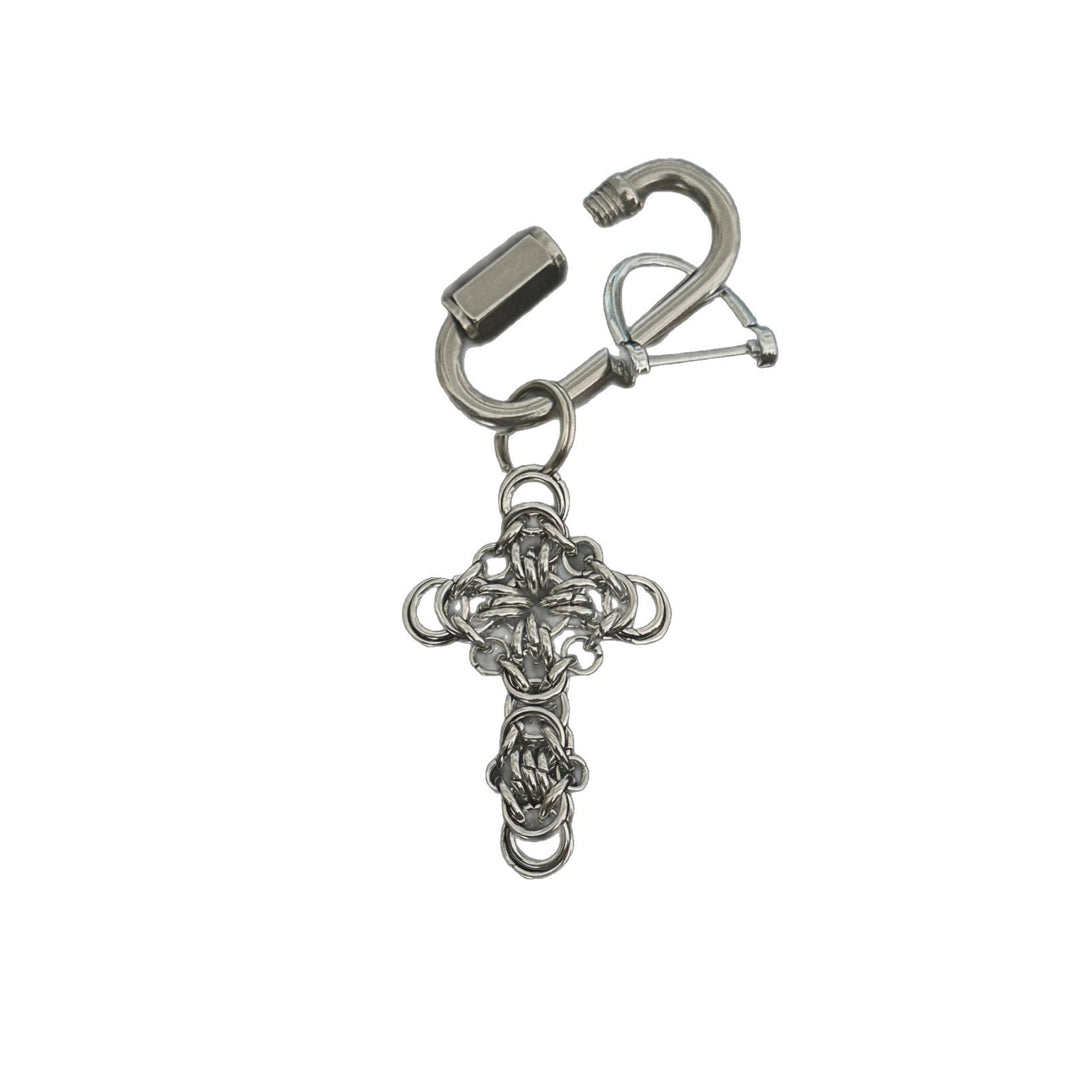 Purely Handcrafted Chainmail Cross Keychain