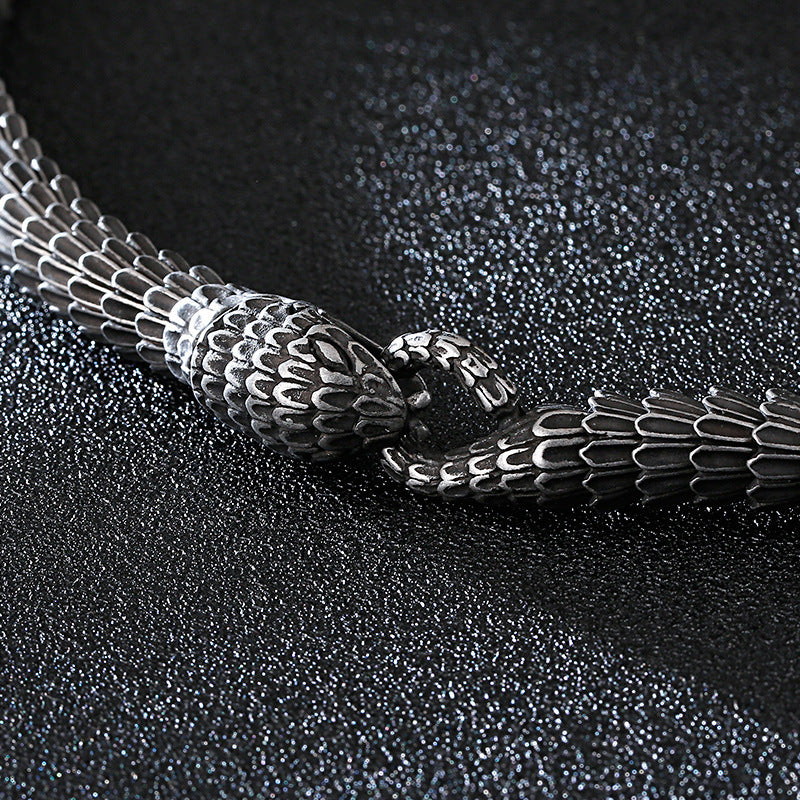 Retro stainless steel snake bracelet