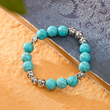 chrome hearts cross turquoise beaded cat's eye bracelet